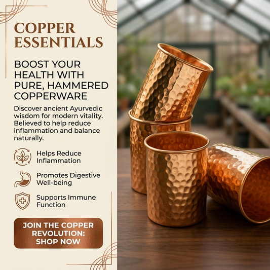 Artisan Hammered Copper Glass Set