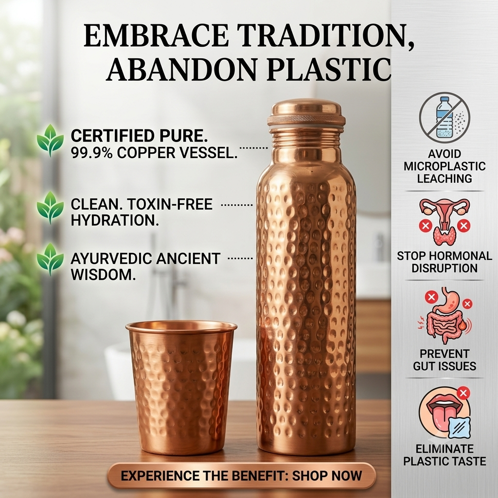 Certified Ayurveda® Pure Copper Water Bottles - V2 Hand-Hammered Edition 74.00