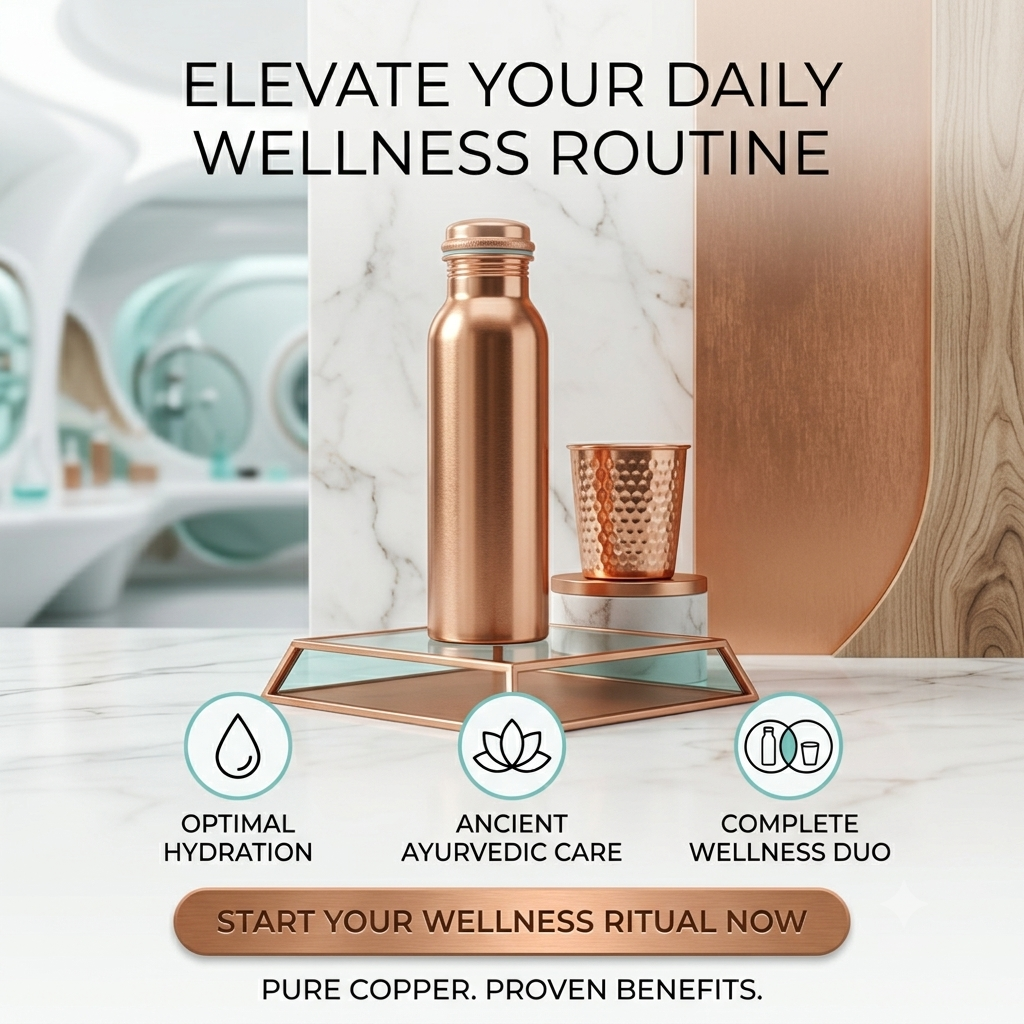 Special Edition Plain Copper Water Bottle  Smooth Matte Finish for Pure Hydration