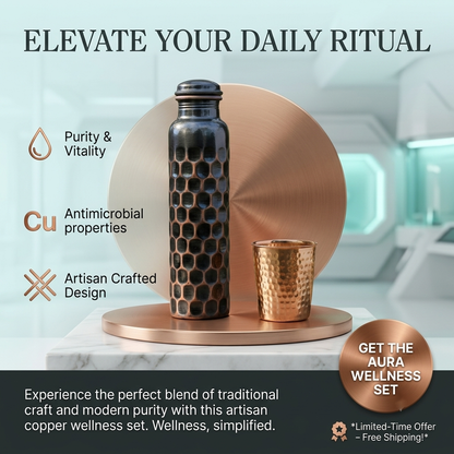Special Edition Antique Black Diamond-Cut Copper Water Bottle  Vintage Heritage Collection TAMRA EST1956