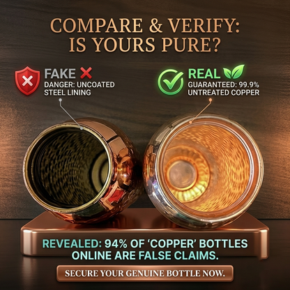 Certified Ayurveda® Pure Copper Water Bottles - V2 Hand-Hammered Edition 74.00