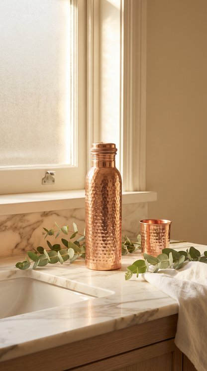 The Heritage — Engraved Copper Bottle - Morning wellness ritual